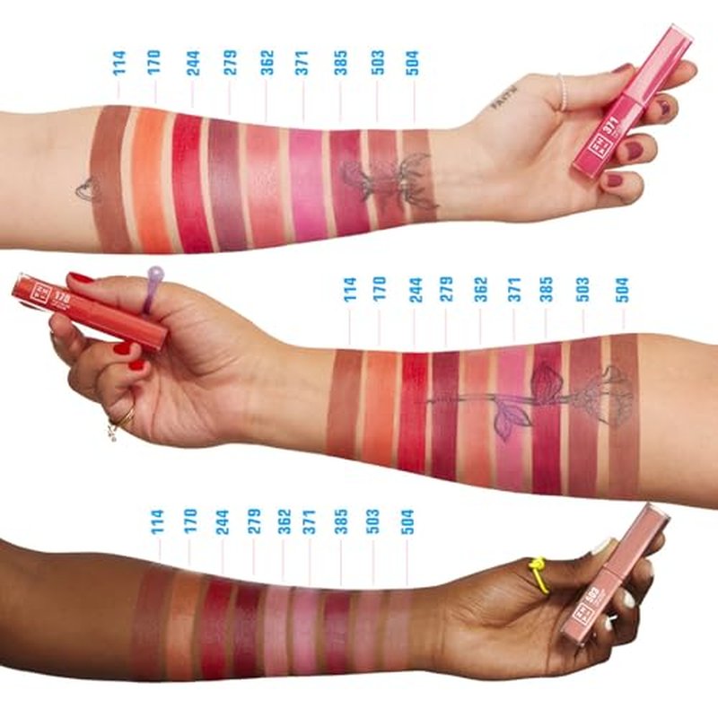 3INA The Color Lip Glow - Highly Pigmented Lipstick for Women with Shea Butter - Lip Gloss and Lip Balm Effect - 114 Rich Terracotta Brown - 0.05 oz