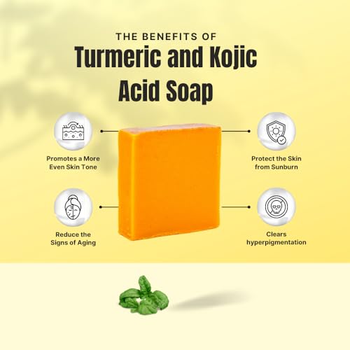 Ammoya Naturals Turmeric Skin Cleansing Soap Pack of 3 - Natural Face & Body Bar for Acne, Dark Spots & Scars - 4.5 oz each