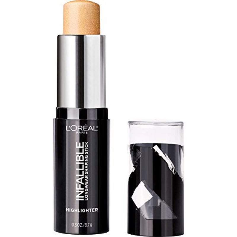 L¡¯Or?al Paris Makeup Infallible Longwear Highlighter Shaping Stick, Up to 24hr Wear, Buildable Cream Highlighter Stick, 41 Gold is Cold, 0.3 oz.