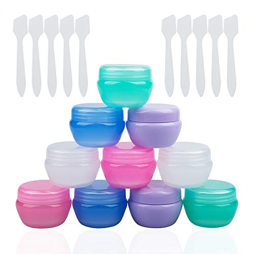 Sonku Travel Containers for Toiletries,Travel Containers Sets Plastic Cosmetic Makeup Jars 20ml /Per,Leak-proof Travel Accessories with Lid for Cosmetic Makeup Face Body Hand Cream (10 Pieces)