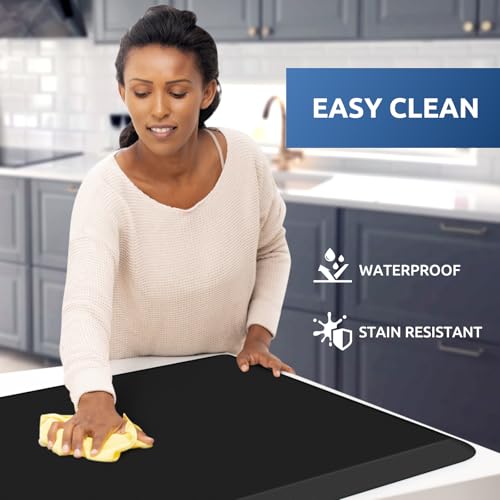 8 Inch Thick Anti-Fatigue Kitchen Mat Cushioned Floor Rug - Black 54"L x 22"W