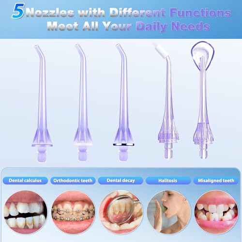 Electric Water Flosser Cordless Oral Irrigator for Teeth - Lavender
