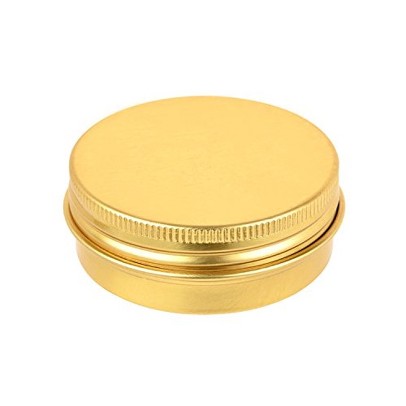 Aluminum Metal Tins 1 Ounce 48 Pack Round Tin Containers Storage Tins Metal Jars Empty Lip Balm Container Small Containers with lids,Gold