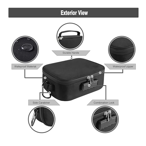 Water-Resistant Black Storage Carrier Bag with Lock & Accessories