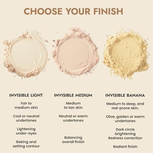 Organic Pressed Translucent Setting Powder - Talc-Free & Matte Finish - Light, Invisible Variation