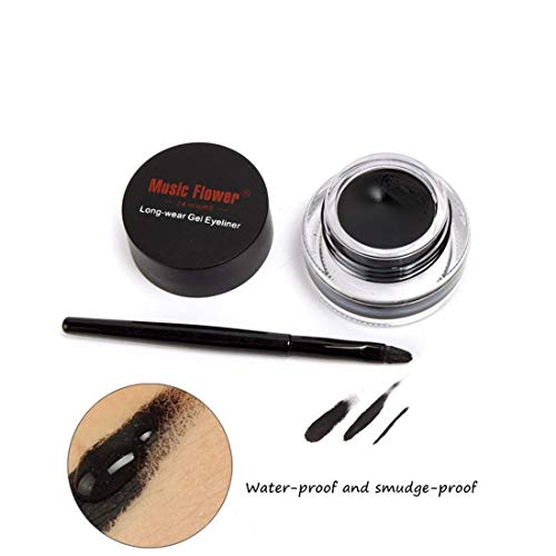 UCANBE 18 Color Eyeshadow Palette + 2 In 1 Black and Brown Gel Eyeliner Makeup Set,Matte Shimmer Metallic Glitter Eye Shadow Liner Cosmetics Gift Kit