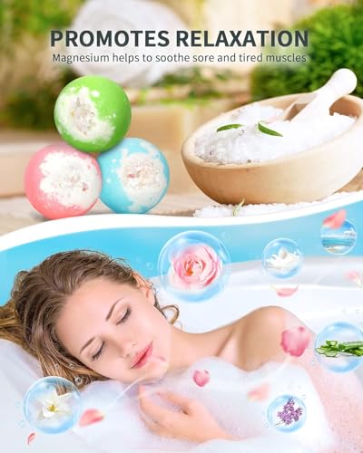 Multi-Color Light Up Bath Bombs Gift Set - Surprise Inside, 6 Pack, Natural Spa Relaxation