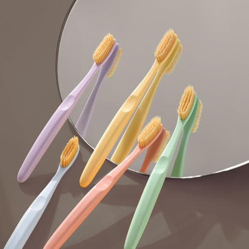 Mini Gold Extra Soft Large Toothbrush 1.4 Inch Head for Sensitive Gums - 10 Pack