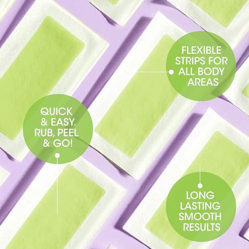 Nad's Facial (48 Strips) and Body (24 Strips) Wax Hair Removal Kits for Women - Natural Beeswax Formula