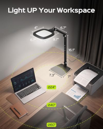 JACKYLED LED Desk Lamp for Home Office - Adjustable Bright Task & Conference Lighting