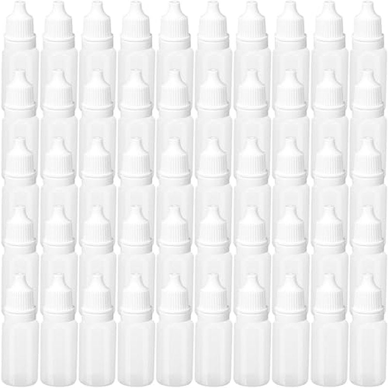 50 Pcs Plastic Dropper Bottles Squeezable Eye Liquid Dropper with Caps and Plug for Oil Eye Liquid Storage (20 ml)
