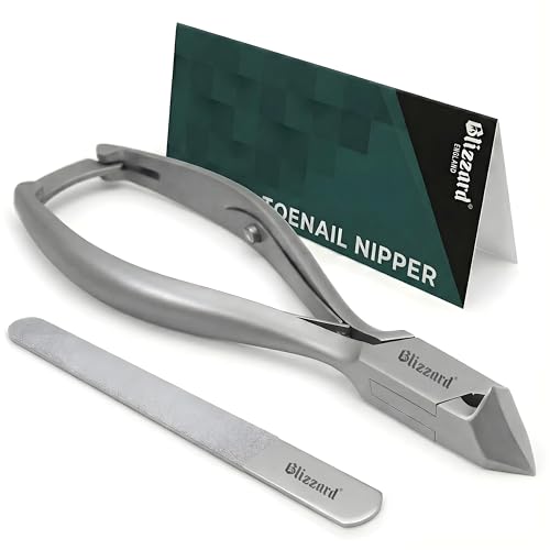 Blizzard Heavy Duty Toe Nail Clippers with Moon Head - 14cm for Thick Nails, Ingrown & Hard Toenails - German Steel Podiatry Tool, Smooth Handles