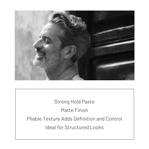 Strong Hold Matte Hair Pomade - Long Lasting Styling Paste 2.5 Oz