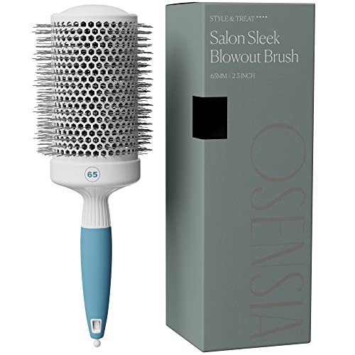 Extra Large Ceramic Ion Round Hair Brush 2.5 Inch Barrel for Voluminous Blow Drying - Lightweight Styling Tool
