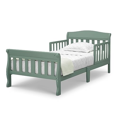 Delta Children Canton Toddler Bed - Sage, Low Profile, Safety Guardrails