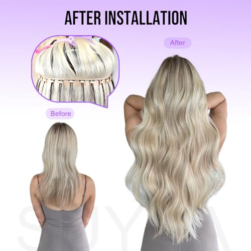 Butterfly Weft Hair Extensions Human Hair 18 Inch - Jet Black #1 - Reusable & Seamless