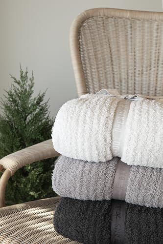 Barefoot Dreams CozyChic Ribbed Throw Blanket - Carbon 54x72 Inches