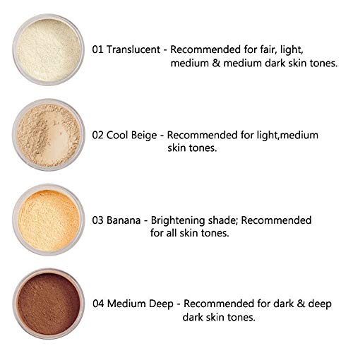 PHOERA Translucent Makeup Setting Matte Face Powder + Puff, Long Lasting Lightweight Foundation Make Up Fixer Beauty Blender Highlighter Palette - Ideal for Flash Photography - 02 COOL BEIGE