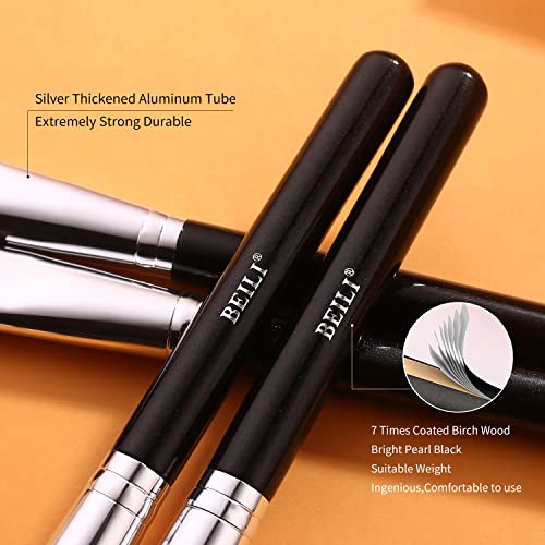 BEILI 12pcs Makeup Brush Set with Holder - Premium Synthetic Kabuki Face & Eye Brushes