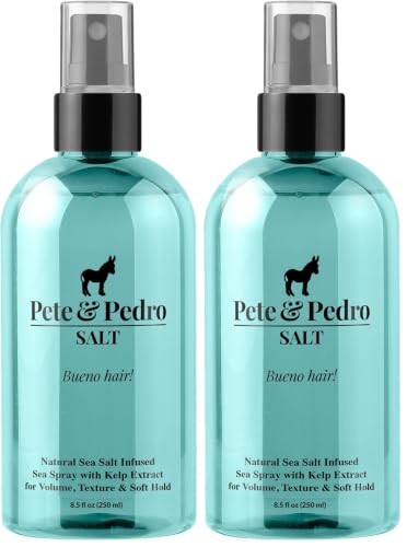 Pete & Pedro Salt Natural Sea Salt Spray 8.5 oz Pack of 2 - Adds Volume & Texture
