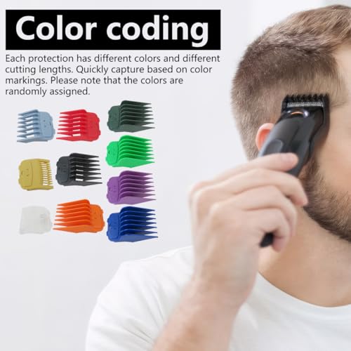 US! 10-Pack Magetic Clipper Guards Set for Baby*liss Pro FX870/ FX825 Series, Color Coded Clipper Guides Replacement - Length: 1/16" to 1"