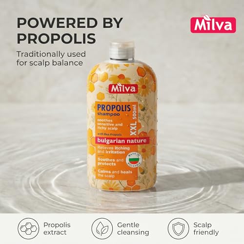 Milva Itchy Scalp Shampoo with Propolis - 17 Fl Oz Natural Dandruff Relief