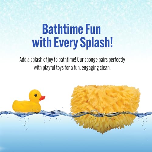 Baby Bath Sponge 4in Natural Yellow Sea Sponge 3 Pack - Soft, Hypoallergenic & Biodegradable for Tender Skin