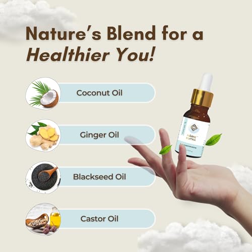 Belly Button Oil for Digestion Support with Castor Ginger Black Seed Coconut Oil - 15ml