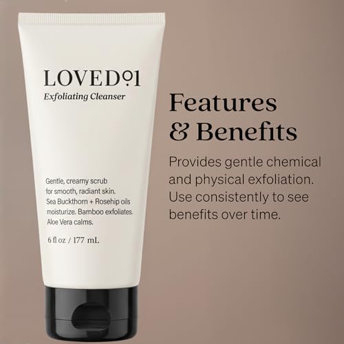 Loved01 Face & Body Exfoliating Cleanser 2-Pack (6 oz each) - Gentle, Nourishing Skincare