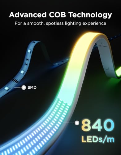 Govee COB LED Strip Lights 2 RGBIC 9.8ft Bright Color & Dimmable