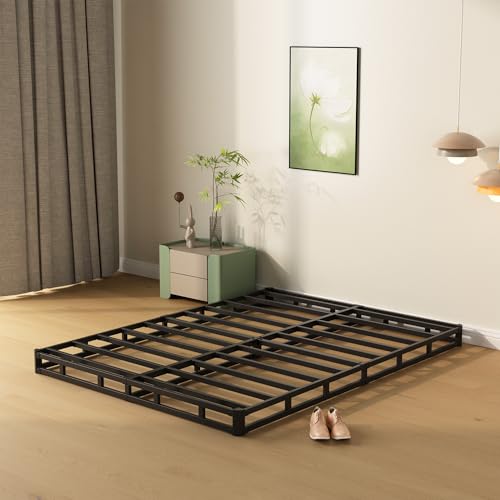 Full Size Box Spring with Fabric Cover - 4 Inch Low Profile Bed Foundation