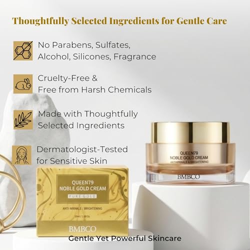 BMBCO Collagen Face Cream ? Anti Aging Firming Moisturizer with 24K Gold, Hyaluronic Acid & Peptides | Hydrating Day & Night Cream for Face & Neck | 1.69 fl oz (50 ml)