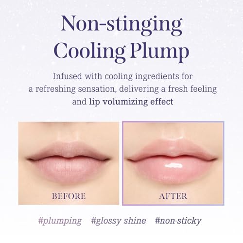 DEAR DAHLIA Paradise Sparkle Lip Glaze (Crystal) - High-Shine Vegan Lip Gloss for Lightweight with Glitter & Shimmer Finish, Cooling Lip Plumper, Non-Sricky Oil & Hydrating Finish. 0.19 fl oz.