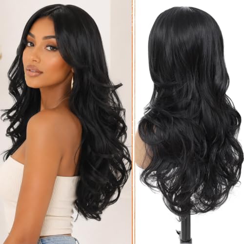 Black Layered Wavy Synthetic Wig for Women - Amarlis, Party & Daily Use