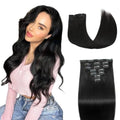 Natural Black Clip-In Hair Extensions 7PCS 120g 24 Inch Remy Human Hair