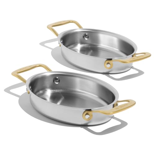 Made In 2-Piece Stainless Steel Oval Gratin Dishes - Oven Safe Up to 750°F