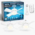 White 5-Speed Ceiling Fan with LED Light & Remote Control - Pack of 2