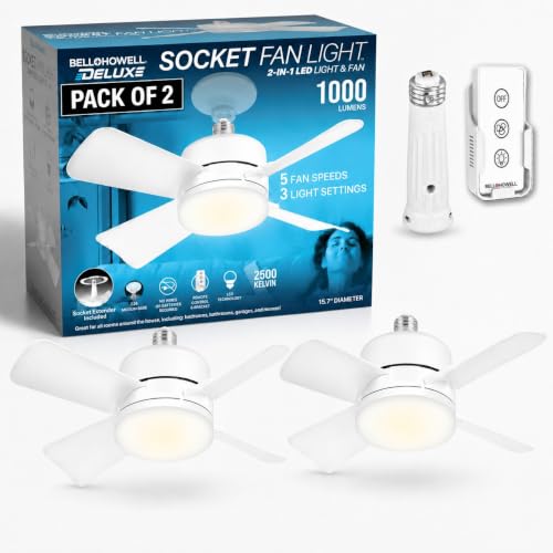 White 5-Speed Ceiling Fan with LED Light & Remote Control - Pack of 2