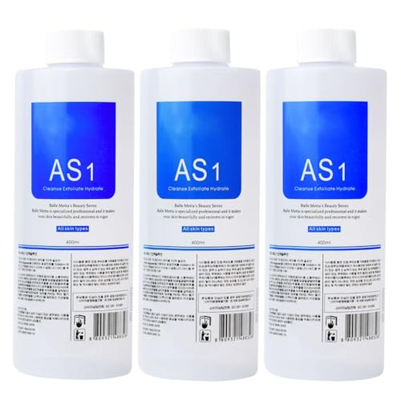 AS1 Hydro facial Serum 3 x 400ml ? Skin Aqua Peeling Solution for Hydro Facial Solution, Hydrogen Oxygen Facial Machine, Hydrodermabrasion & Microdermabrasion Machine