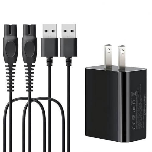 Qjin 5V USB Charger for Philips Norelco OneBlade QP1424 QP1924 QP2724 QP2834 QP4530, Shaver X9000 HS7980 S7887 S5880 S3242 & Multigroom MG9520 MG7910 MG5910 MG3939 Trimmer
