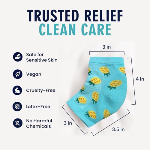 Dr. Frederick's Original Moisturizing Heel Socks for Dry Cracked Heels Treatment - 3 Pairs - Infused with Coconut Oil and Mango Butter - Stocking Stuffers for Adults - Summer Print