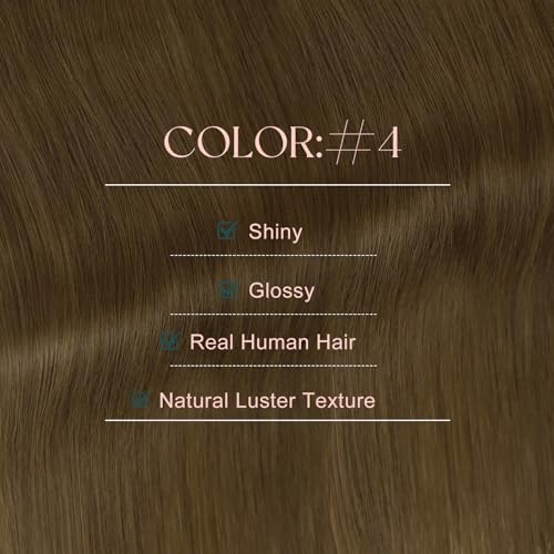 Medium Brown Tape-In Hair Extensions 18 Inch Remy Human Hair 20pcs - Variation of THIS listing: Tape-e #4