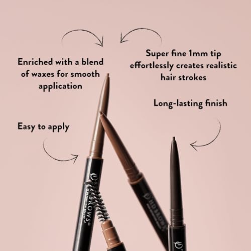 HD Brows Browtec Ultra-Fine 1mm Eyebrow Pencil - Vamp Dark Brown, Waterproof & Smudgeproof
