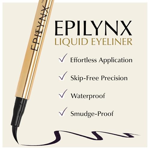 Epilynx Waterproof Liquid Eyeliner - Dark Purple, All Day Smudge-Proof & Precise 2mL