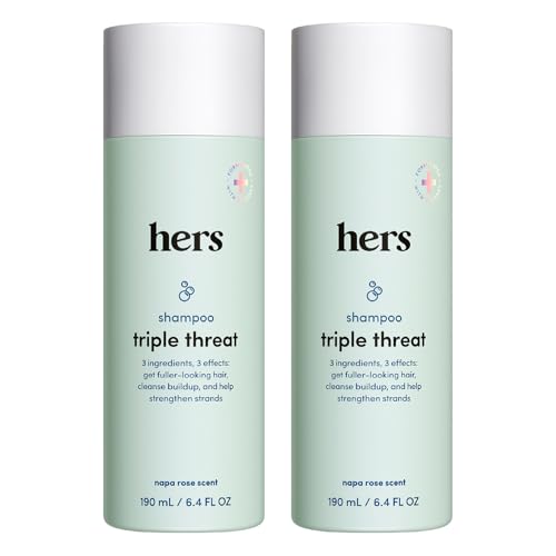 hers Triple Threat Shampoo with Biotin & Napa Rose Scent - 2 Pack, 6.4 Fl Oz