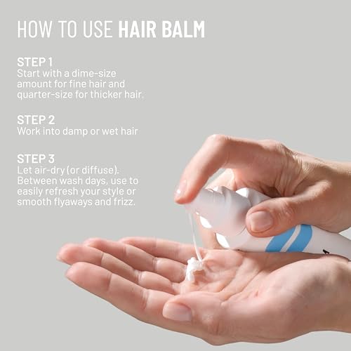 Moisturizing Hair Balm for Curly & Wavy Hair - 4 oz Air-Dry Lotion with Primrose & Sunflower Oil - Leave-In Conditioner & Curl Styler - Variation of THIS listing