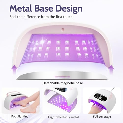SHEXNAIL Ivory White UV LED Gel Nail Lamp - Fast 30s Curing with 57 Beads