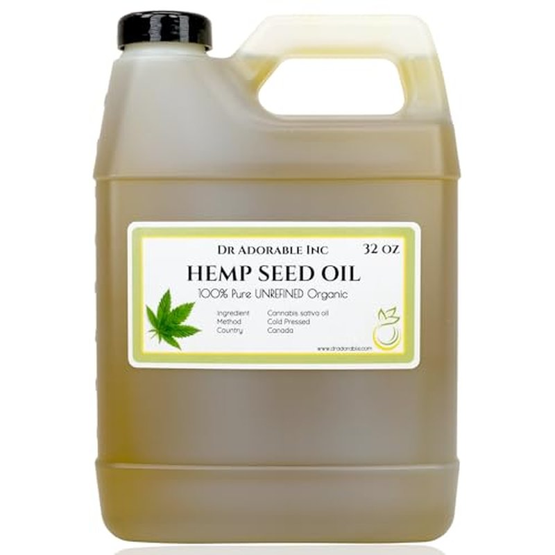 Dr Adorable - 32 oz - Hemp Seed Oil UNREFINED - 100% Pure Natural Cold Pressed Organic