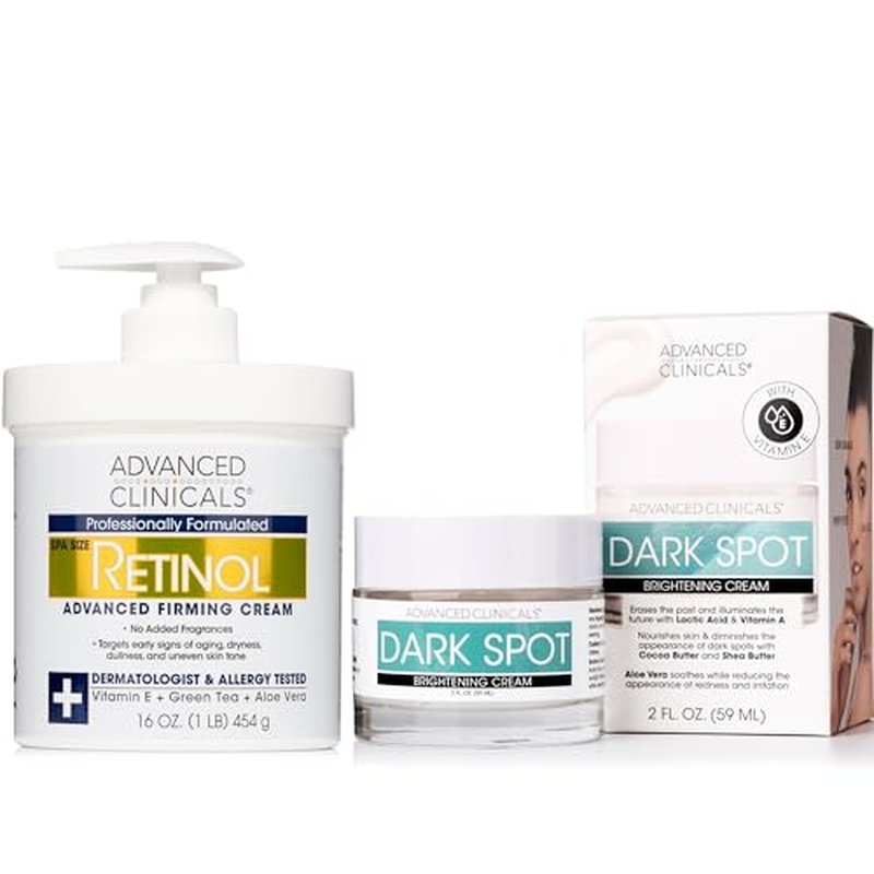 Advanced Clinicals Retinol Firming Cream + Dark Spot Brightening Face Cream Set