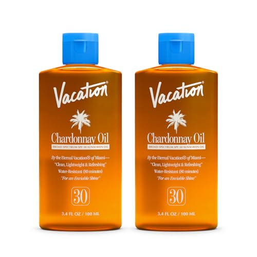 Vacation Chardonnay Oil SPF 30 Sunscreen Oil, 3.4 fl oz x2 - Travel Pack